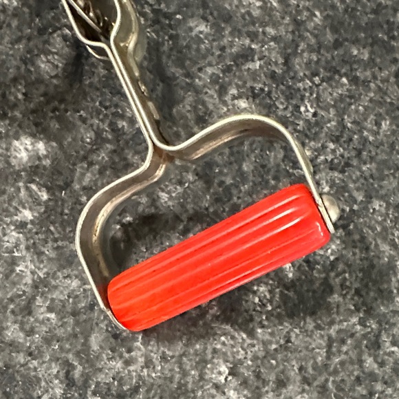 Vintage Stainless Steel Hand Mixer with Red Handle - Picture 7 of 7